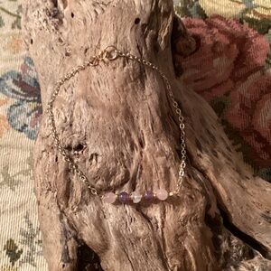 Rose Quartz Gold Bracelet